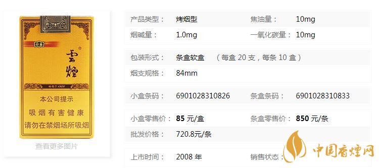 云煙軟禮印象小盒多少錢一包？云煙軟禮印象小盒價(jià)格2020
