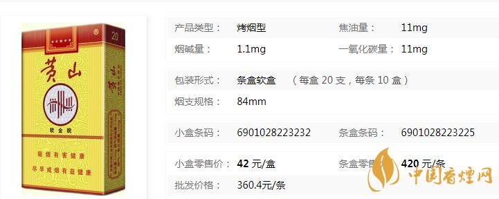 黃山軟金皖軟盒多少錢？黃山軟金皖煙價格及參數(shù)