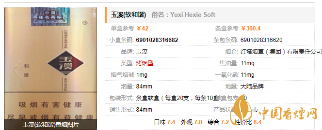 玉溪軟和諧香煙怎么樣 玉溪軟和諧香煙價格及參數(shù)一覽